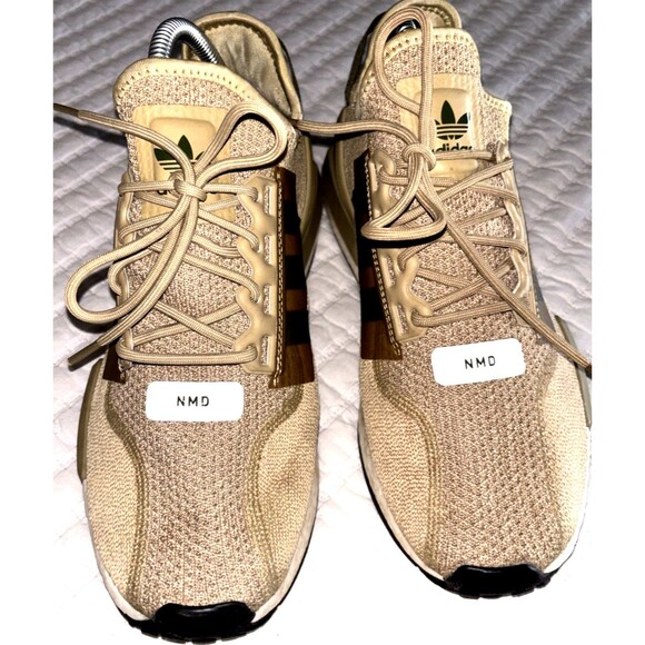 Adidas Men’s NMD R1 V2 Mesa Core Beige Sneakers Size 7.5 Lace Up Knit Running - Picture 3 of 7